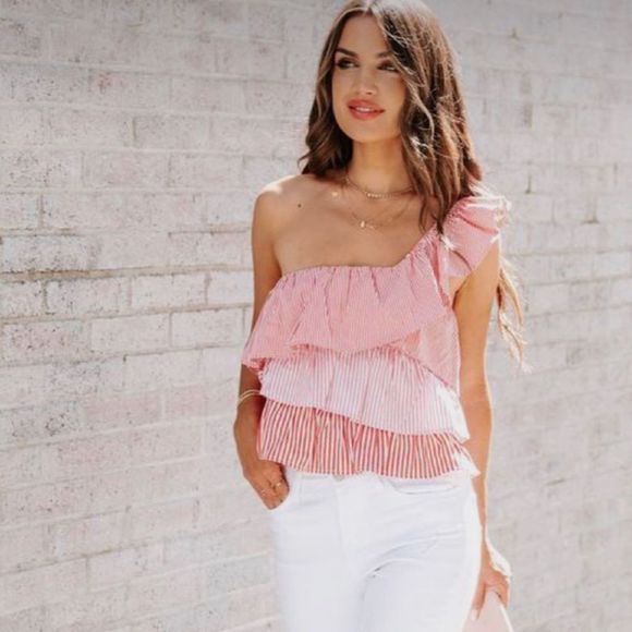 Day & moon One shoulder ruffle top - Picture 2 of 4